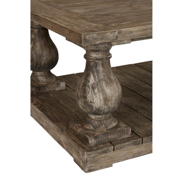 Lovina Pillars Coffee Table, Wood Pillars For Coffee Table