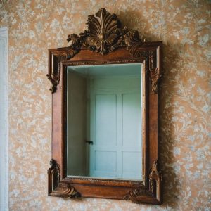 antique classic ornate wooden wall mirror