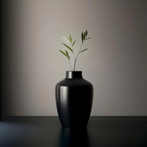 black vase