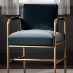 velvet chair with metal legs