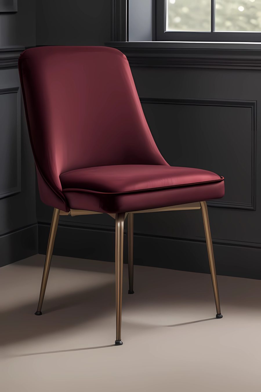 velvet chair with metal legs