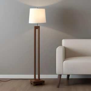 natural wood floor lamp