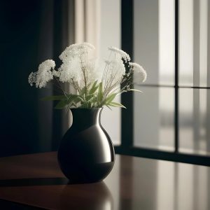 black vase