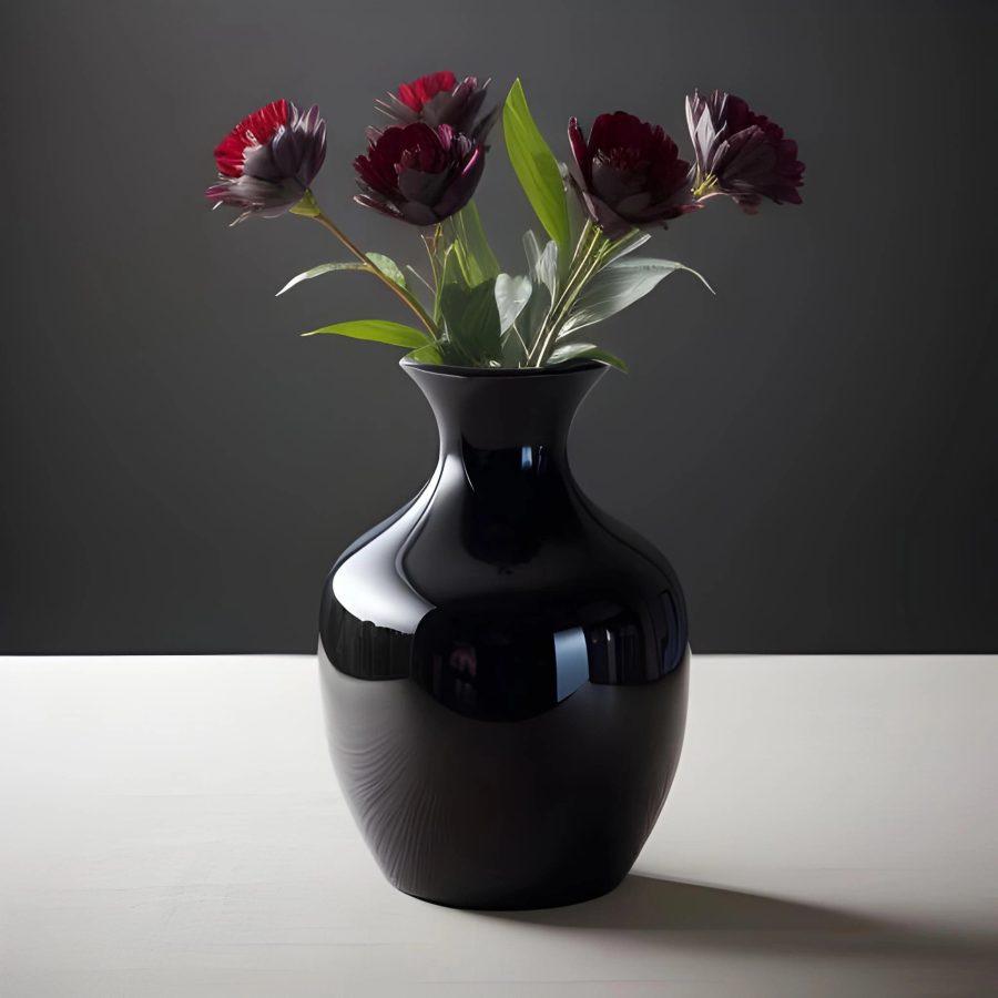 black vase