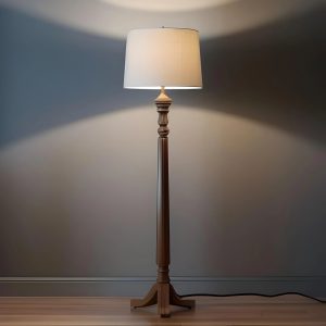 natural wood floor lamp