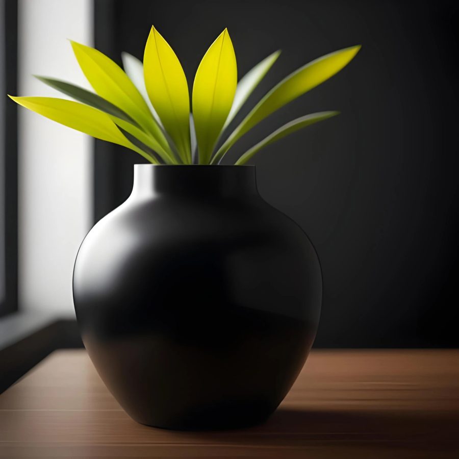 black vase