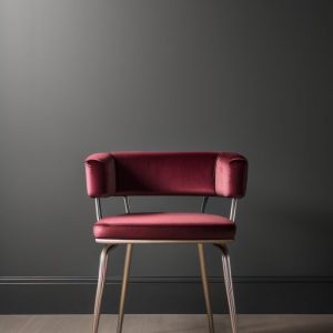 velvet chair with metal legs