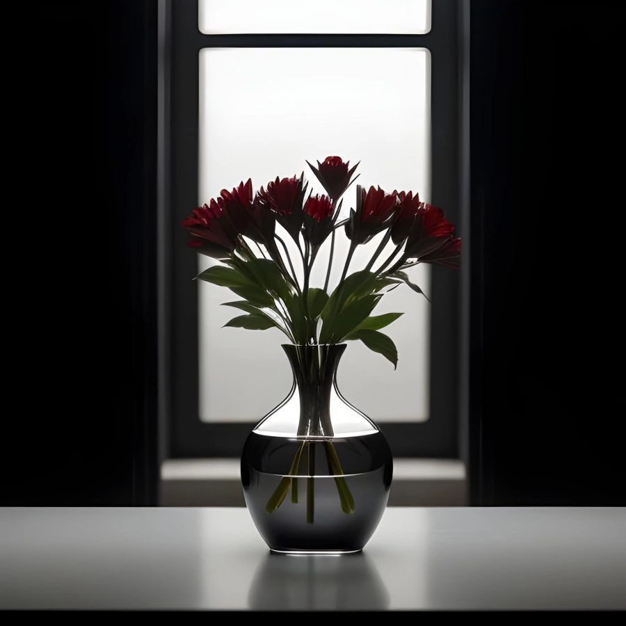 black vase