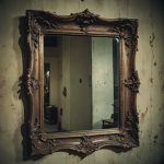 antique classic ornate wooden wall mirror