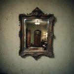 antique classic ornate wooden wall mirror