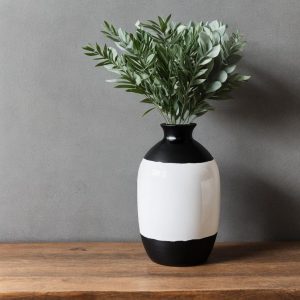 black and white vase