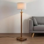 natural wood floor lamp