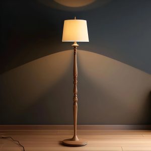 natural wood floor lamp