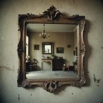 antique classic ornate wooden wall mirror