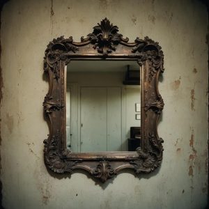 antique classic ornate wooden wall mirror