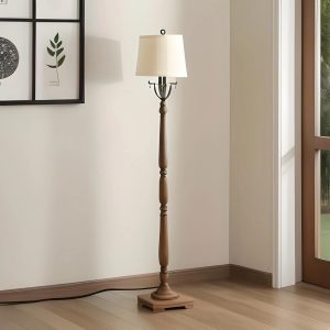 natural wood floor lamp