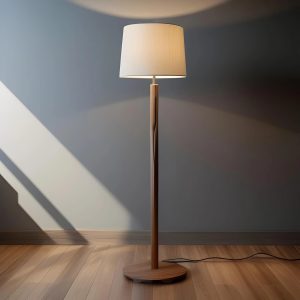 natural wood floor lamp