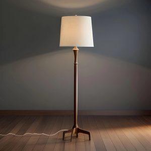 natural wood floor lamp