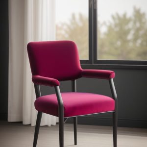 velvet chair with metal legs