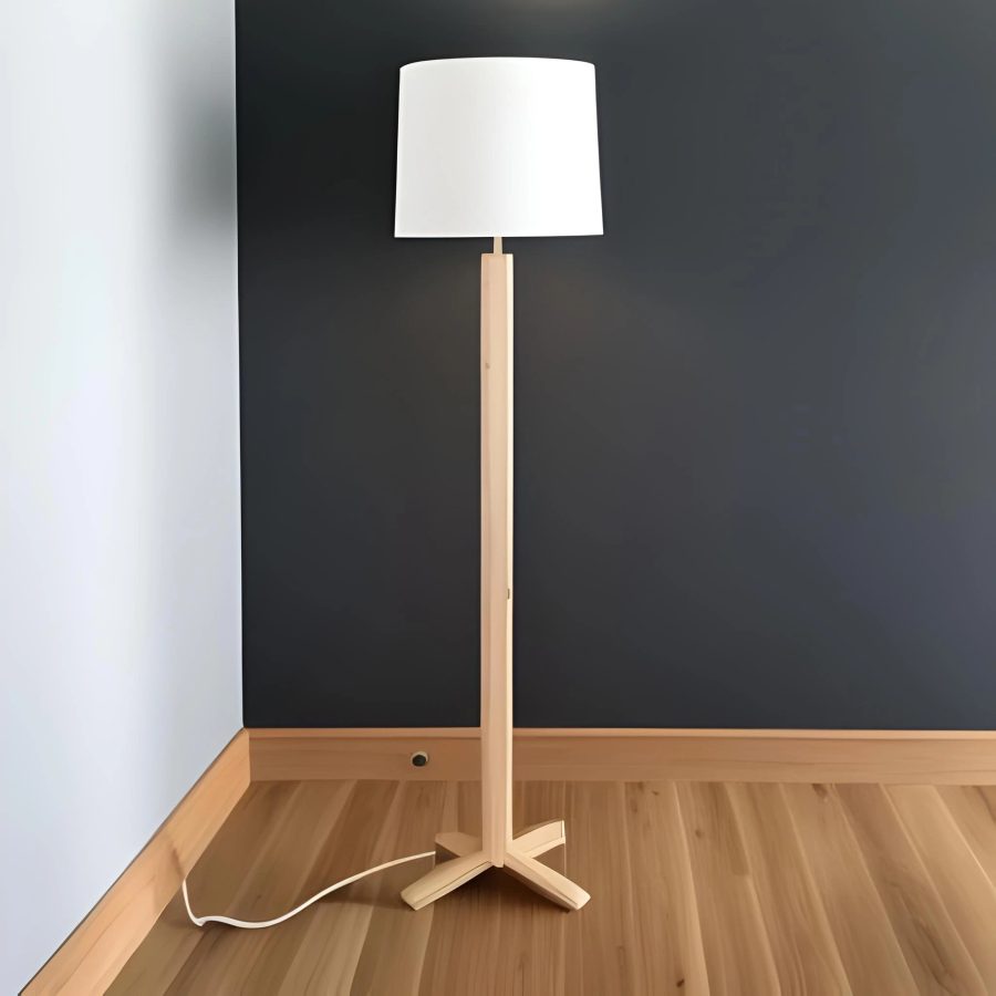 natural wood floor lamp