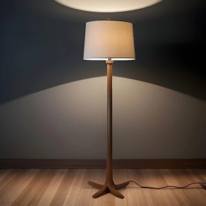 natural wood floor lamp