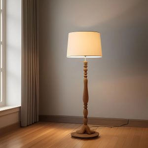 natural wood floor lamp