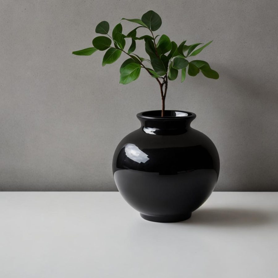 black vase