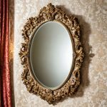 antique classic ornate wooden wall mirror