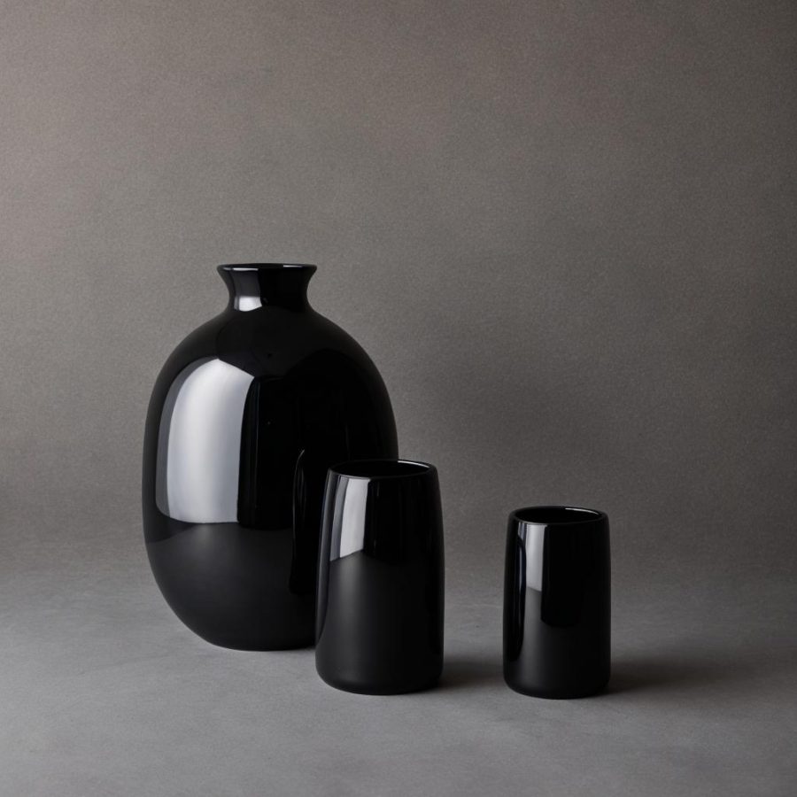 black vase