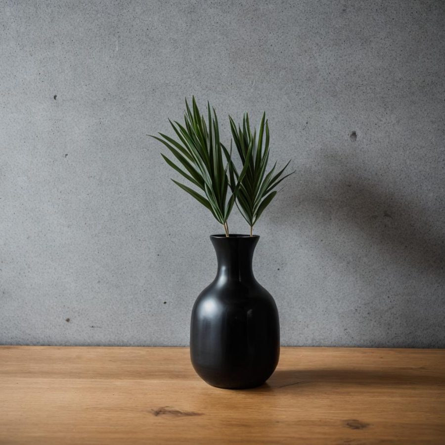 black vase