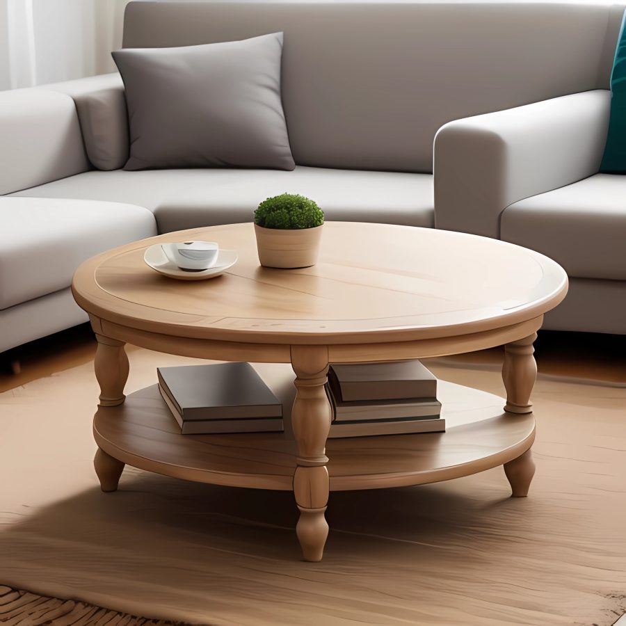 natural wood coffee table