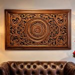 wooden ornate wall art tableau