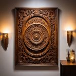 wooden ornate wall art tableau