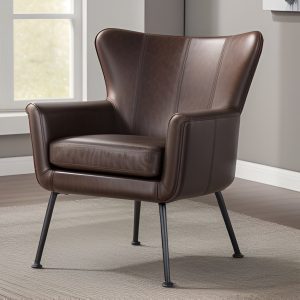 leather chair with metal legs